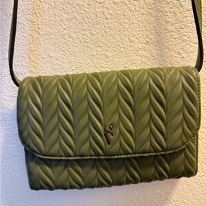 Green Quilted Leather Crossbody Bag brand vera wang